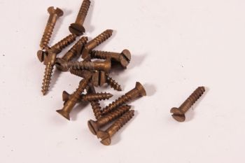 Schroeven platkop 3.5 x 20mm brons antiek gleuf 100 stuks