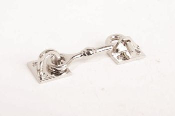 Kajuithaakje voor binnendeur klein blinkend nikkel 90mm