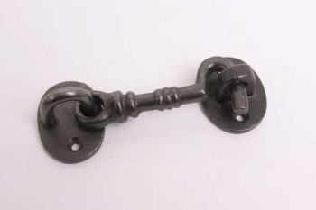 Kajuithaakje gietijzer grijze tinkleur voor het vastzetten van deuren 80mm (95mm totaal)