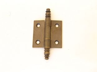 Scharnier ijzer brons antiek 50x50mm met sierknop