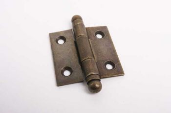 Scharnier ijzer brons antiek 50x50mm met bolkop