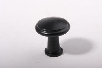 Knopje zwart rond met randje 24mm