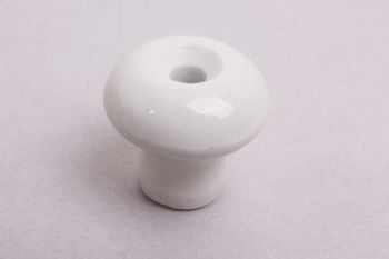 Knop wit porselein rond 19mm-42mm met brons antieke, zwarte of grijze schroef
