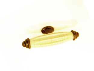 Greep brons antiek 90mm antiek wit krakkelee porselein