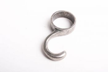 Haak kapstok zilver antiek of nikkel voor buis tot 28mm