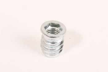 Rampamoer M10 x 20mm wit verzinkt - inschroefmoer per 10 stuks