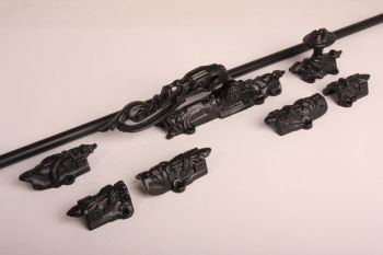 Klassieke espagnolet Zwart complete set met stangen