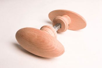 Deurkrukken (paar) beukenhout 93mm ovaal