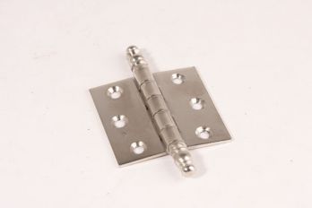 Scharnier voor binnendeur nikkel 76x76mm met sierkop.