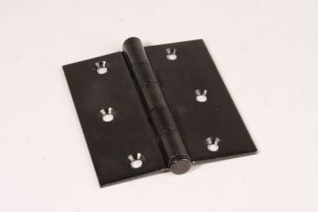 Scharnier voor grotere deuren zwart 89x101mm met plat kopje