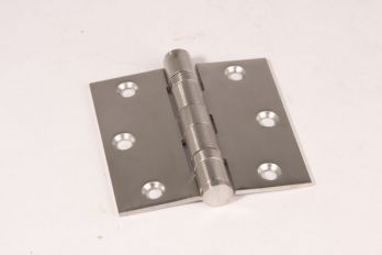 Scharnier geborsteld RVS 76x76mm kogelgelagerd met platte knop