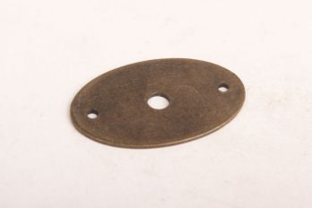 Achterplaatje 32mm ijzer brons antiek ovaal 50mm hoog