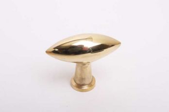 Knop ovaal voor lades en deuren messing polijst 54mm