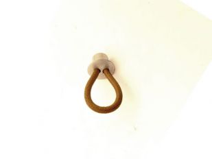 Greep mat nikkel met leder 20mm