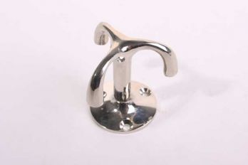 Plafondhaak blinkend nikkel 50mm draaibaar met drie haken