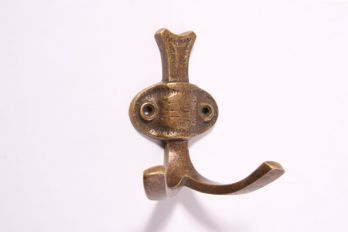 Kapstokhaak klassiek dubbel brons antiek 84mm