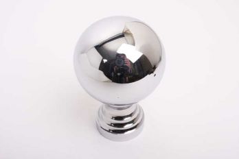 Grote bol rond 80mm met voet blinkend chroom