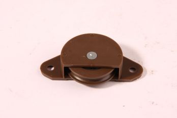 Wieltje voor schuifdeur 30mm bruin kunststof loopvlak met groef