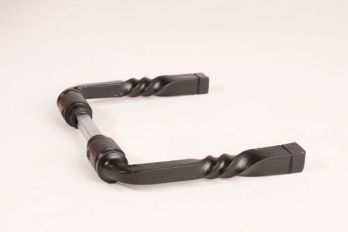 Deurkruk (paar) ijzer getordeerd zwart 115mm