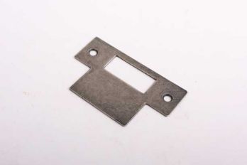 Sluitplaat zilver antiek voor loopslot gemaakt van messing 72x44mm