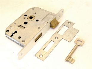 Dag- en nachtslot met sleutel 55mm wit 8mm links/rechts