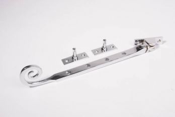 Raamuitzetter met krul blinkend chroom 240mm - 8,5mm