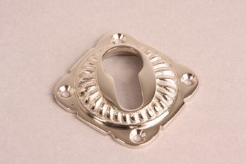 Cilinderrozet geribbeld 65mm blinkend nikkel