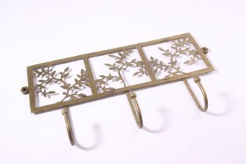 Kapstok met drie kapstokhaken brons antiek 310mm