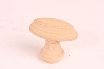 Knop hout beuken ovaal met rand 55mm