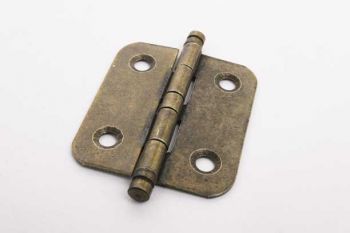 Meubelscharniertje brons antiek van ijzer met ronde hoeken 40mm x 35mm
