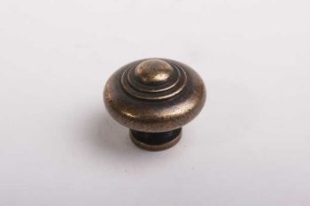 Knop brons antiek voor meubel en  keuken rond 30mm