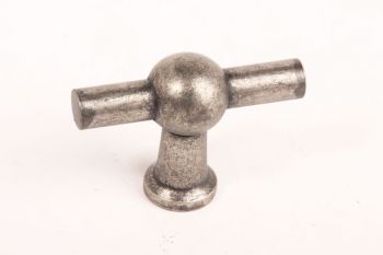 Knop zilver antiek 45mm kraanknop voor keuken en meubel