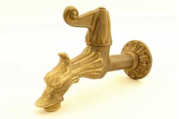Kraan brons antiek hendel met rozet 21mm draad (1/2)