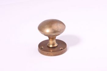 Deurknop rond brons antiek binnendeur geveerd 54mm per paar