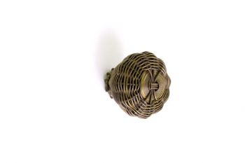 Geweven knop brons antiek fijne draad 30mm