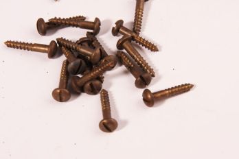 Schroeven bolkop 3.0 x 16mm brons antiek gleuf 100 stuks