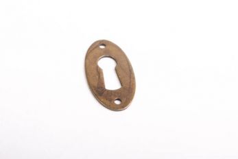 Sleutelplaatje ovaal brons antiek 18mm breed dun