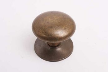 Knop rond met achterplaatje 32mm brons antiek