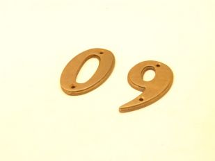 Huisnummer brons antiek cijfer 0-9 70mm