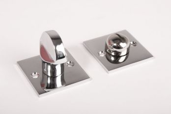 WC sluiting chroom of nikkel vierkant 50mm met  platte knop
