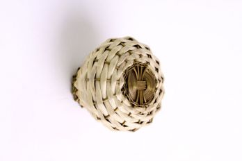 Geweven knop bamboe brons antiek 44mm