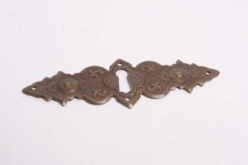 Klassieke sleutelplaat dwars latoenkoper in brons antiek 35mm